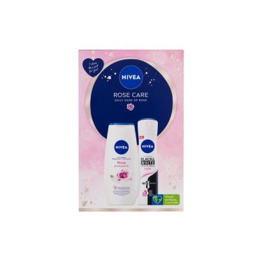 Nivea Rose Care  250Ml Shower Gel Rose & Almond Oil 250 Ml + Antiperspirant Black & White Invisible Clear 150 Ml Für Frauen  Antiperspirant(Shower Gel)  