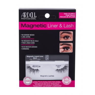 Ardell Magnetic Liner & Lash Magnetic Lashes Accent 002 1 Pair + Magnetic Liquid Liner 2,5 G Black 1Pc Black  Accent 002 Für Frauen (False Eyelashes)