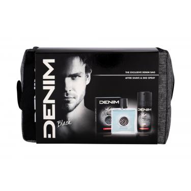 Denim Black  Aftershave Water 100 Ml + Deodorant 150 Ml + Cosmetic Bag 100Ml    Für Mann (Aftershave Water)