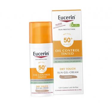 Eucerin Sun Oil Control Tinted Dry Touch Sun Gel-Cream  SPF50+   Medium 50ml(Face Sun Care) Unisex
