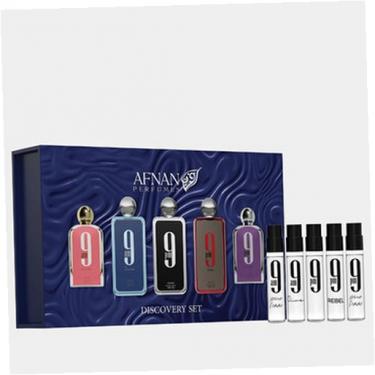 Afnan Discovery Set 9pm   EDP 9pm 2 ml + EDP 9pm Rebel 2 ml + EDP 9pm Femme 2 ml + EDP 9am Femme 2 ml + EDP 9am Dive 2 ml Eau de Parfum  2ml(Eau de Parfum) für Frauen