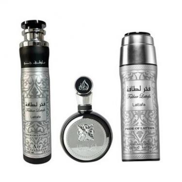Lattafa Fakhar Lattafa Black   EDP 100 ml + Deodorant 200 ml + Air Freshener 300 ml Housing Spray and Diffuser  100ml(Eau de Parfum) für Männer