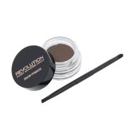 Makeup Revolution London Brow Pomade   2,5G Medium Brown  With Double Ended Brush Für Frauen (Eyebrow Gel And Eyebrow Pomade)