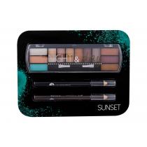 2K Night & Day  Eye Shadow Palette 8,16 G + Eyeliner Pencil 0,6 G Black + Eyeliner Pencil 0,6 G Brown 8,16G Sunset   Für Frauen (Eye Shadow)