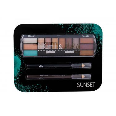 2K Night & Day  Eye Shadow Palette 8,16 G + Eyeliner Pencil 0,6 G Black + Eyeliner Pencil 0,6 G Brown 8,16G Sunset   Für Frauen (Eye Shadow)