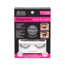 Ardell Magnetic Liner & Lash Magnetic Lashes Wispies 1 Pair + Magnetic Gel Line 2 G Black + Liner Brush 1 Pc 1Pc Black  Wispies Für Frauen (False Eyelashes)