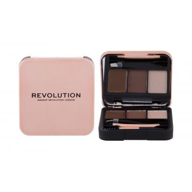 Makeup Revolution London Brow Sculpt Kit   2,2G Medium Brown   Für Frauen (Set And Pallette For Eyebrows)