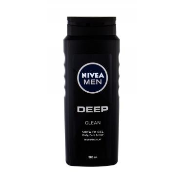 Nivea Men Deep Clean  500Ml   Body, Face & Hair Für Mann (Shower Gel)