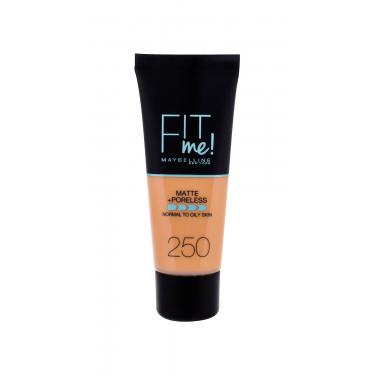 Maybelline Fit Me! Matte + Poreless  30Ml 250 Sun Beige   Für Frauen (Makeup)