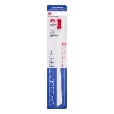 Swissdent Profi Colours  1Pc White&Red  Soft Medium Unisex (Toothbrush)