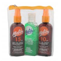 Malibu Dry Oil Spray  Dry Sunbathing Oil Spf15 100 Ml + Dry Sunbathing Oil Spf10 100 Ml + Gel After Tanning Aloe Vera 100 Ml 100Ml   Spf15 Für Frauen (Sun Body Lotion)