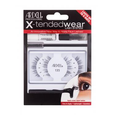 Ardell X-Tended Wear Lash System False Lashes X-Tended 135 1 Pair + Lash Glue X-Tended Wear 1 G + Applicator 1 Pc + Lash Remover 1 G + Lash Brush 1 Pc 1Pc Black  135 Für Frauen (False Eyelashes)