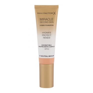 Max Factor Miracle Second Skin   30Ml 07 Neutral Medium  Spf20 Für Frauen (Makeup)