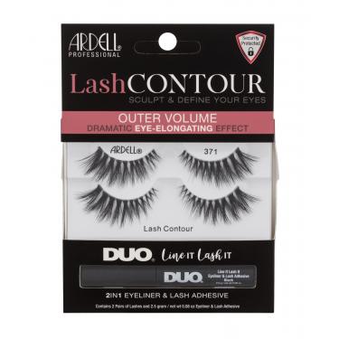 Ardell Lash Contour  False Lash Contour 371 2 Pairs + Duo Line It Lash It 2In1 Eyeliner & Lash Adhesive 2,5 G 2Pc Black  371 Für Frauen (False Eyelashes)