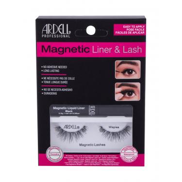 Ardell Magnetic Liner & Lash Magnetic Lashes Wispies 1 Pair + Magnetic Liquid Liner 2,5 G Black 1Pc Black  Wispies Für Frauen (False Eyelashes)