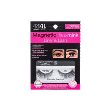 Ardell Magnetic Faux Mink 811 Magnetic Faux Mink Lashes 811 1 Pair + Magnetic Liquid Gel Liner 2,5 G Black 1Pc Black   Für Frauen (False Eyelashes)