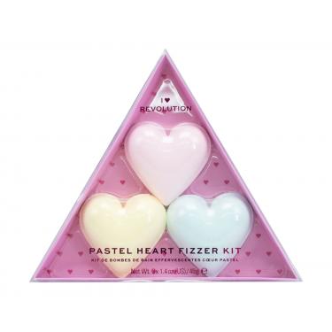 I Heart Revolution Heart Pastel Bath Fizzer Kit Heart Bath Fizzer 40 G + Heart Bath Fizzer 40 G Passion Fruit + Heart Bath Fizzer 40 G Lemon 40G Strawberry   Für Frauen (Bath Fizzer)