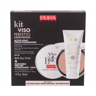 Pupa Active Light Cream Foundation Active Light Cream Foundation Spf20 9,5 Ml + Maschera Peel-Off Brightening Mask 30 Ml 9,5Ml 050 Sand  Spf20 Für Frauen (Makeup)