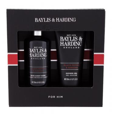 Baylis & Harding For Him Black Pepper & Ginseng Collection Hair&Body Shower Gel Black Pepper & Ginseng 300 Ml + Shower Gel Black Pepper & Ginseng 200 Ml 300Ml    Für Mann (Shower Gel)