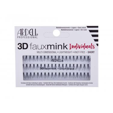 Ardell 3D Faux Mink Individuals  60Pc Short Black  Knot-Free Für Frauen (False Eyelashes)