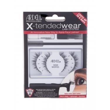 Ardell X-Tended Wear Lash System False Lashes X-Tended Demi Wispies 1 Pair + X-Tended Glue Wear 1 G + Applicator 1 Pc + Remover 1 Pc + Eyelash Brush 1 Pc 1Pc Black  Demi Wispies Für Frauen (False Eyelashes)