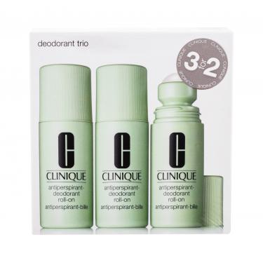 Clinique Deodorant Trio  3X 75 Ml Antiperspirant-Deodorant Roll-On 225Ml    Für Frauen (Antiperspirant)