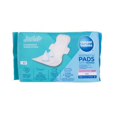 Canpol Babies Breathable & Discreet Night Postpartum Pads With Wings 8Pc  Für Frauen  (Postpartum Pads)  