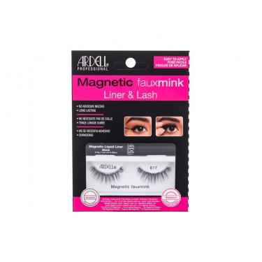 Ardell Magnetic Faux Mink 817 Magnetic Faux Mink Lashes 817 1 Pair + Magnetic Liquid Gel Liner 2,5 G Black 1Pc Black   Für Frauen (False Eyelashes)