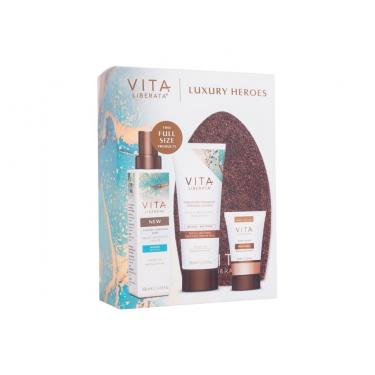 Vita Liberata Luxury Heroes  Fabulous Gradual Self-Tanning Lotion Untinted 200 Ml + Self-Tanning Mist Tinted 200 Ml Medium + Body Blur Body Makeup 30 Ml Medium + Application Glove 1 Pc 200Ml    Für Frauen (Self Tanning Product)