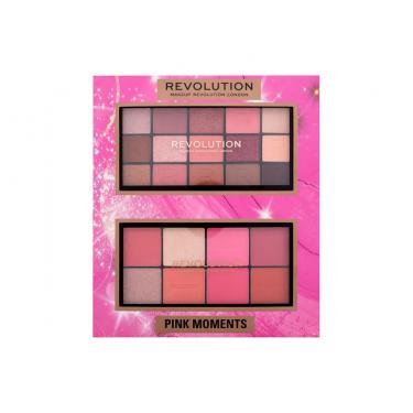 Makeup Revolution London Pink Moments Face & Eye Gift Set 16G Blush Palette 16 G Lover + Reloaded Eyeshadows Palette 16,5 G Romance Für Frauen  Eye Shadow(Blush)  