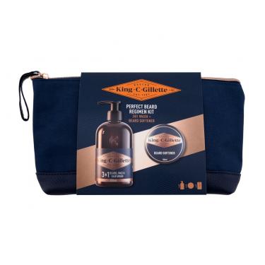 Gillette King C.   Gillette King C. Beard, Face & Hair Wash 350 Ml + Gillette King C. Beard Softener 100 Ml Cosmetic Bag 2620000101 350Ml M (Beard Wash) Perfect Beard Regimen Kit