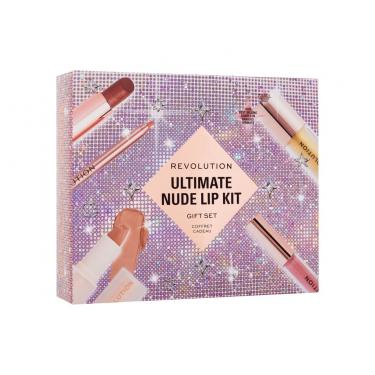 Makeup Revolution London Ultimate Nude Lip Kit   Lipstick Satin Kiss 3,2 G Chauffeur Nude + Lipstick Lip Allure Soft Satin 3,2 G Chauffeur Nude + Vinyl Lipgloss 2,5 Ml Chauffeur Nude + Vinyl Lipgloss 2,5 Ml Clear + Lip Gloss Shimmer Bomb 4,5 Ml Light Catc