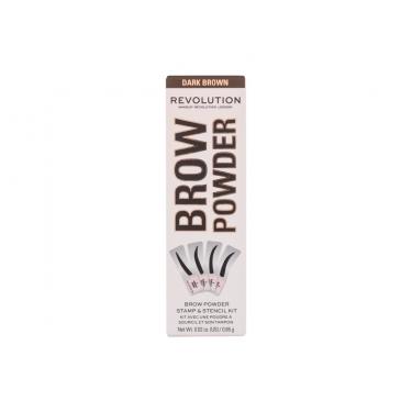 Makeup Revolution London Brow Powder Stamp & Stencil  0,65G Dark Brown   Für Frauen (Eyebrow Powder)