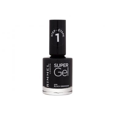 Rimmel London Super Gel Step1 12Ml  Für Frauen  (Nail Polish)  070  Black Obsession