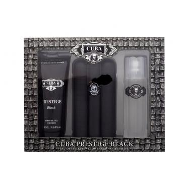 Cuba Prestige Black 90Ml Edt 90 Ml + Shower Gel 200 Ml + Aftershave Watter 100 Ml Für Mann  (Eau De Toilette)  