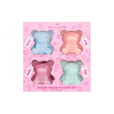 I Heart Revolution Teddy Bear Fizzer Set Bath Bomb Beau 50 G + Bath Bomb Kiki 50 G Necratine Blossom + Bath Bomb Bella 50 G Rose + Bath Bomb Jojo 50 G Citrus 4X50G Dreamy Ocean   Für Frauen (Bath Fizzer)