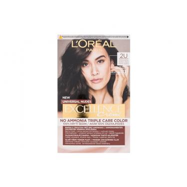 L'Oréal Paris Excellence Creme Triple Protection  48Ml 2U Black-Brown   Für Frauen (Hair Color)